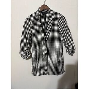NWOT Rachel Zoe Women's Small Black White Striped Blazer Jacket Coat